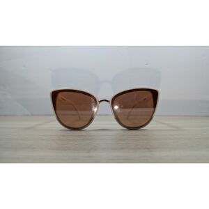 Vintage Style Cat Eye Sunglasses White Frame Brown Lenses Retro Fashion